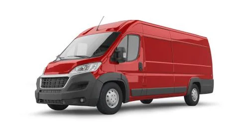Delivery Van Isolated on White Stock Illustration