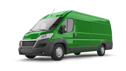 Delivery Van Isolated on White Stock Illustration