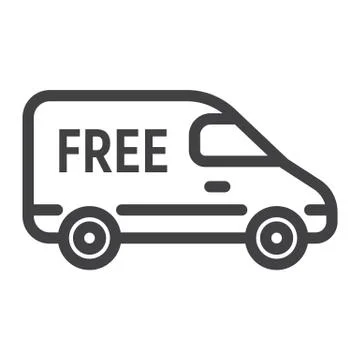 Delivery Van line icon, logistic and delivery イラスト素材