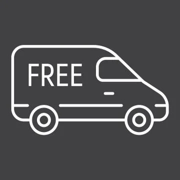 Delivery Van line icon, logistic and delivery イラスト素材