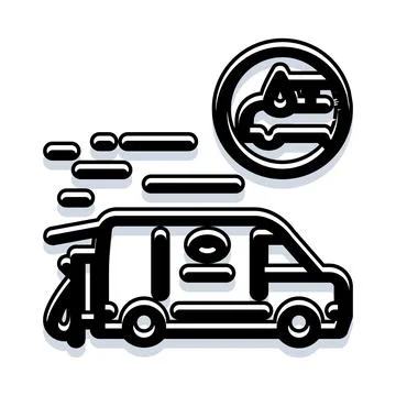 Delivery van moving quickly with fuel icon 스톡 일러스트