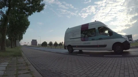 Delivery van passing Stock Footage 83623345