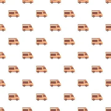 Delivery van pattern with flat design style Stock Illustration