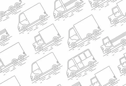 Delivery Van pattern Stock Illustration