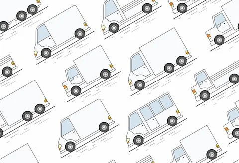 Delivery Van pattern Stock Illustration