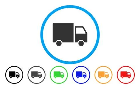 Delivery Van Rounded Vector Icon Stock Illustration