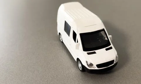 Delivery van side view isolated on a white background. Side view of a moder.. Stock Photos