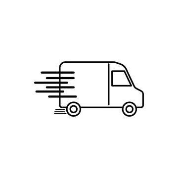 Delivery van speeding representing fast express shipping service Stock Illustration