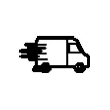 Delivery van speeding representing fast express shipping service Stock Illustration