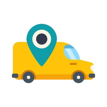 Delivery van tracking location with map pin icon イラスト素材
