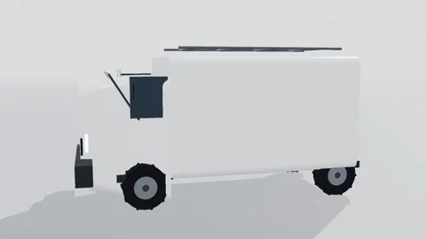 Delivery van transport 3d loop white background 3D animation seamless loop Stock Footage 341851788
