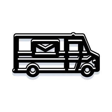 Delivery van transporting mail and parcels for logistics Stock Illustration