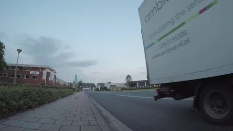 Delivery van turns Stock Footage 83623670