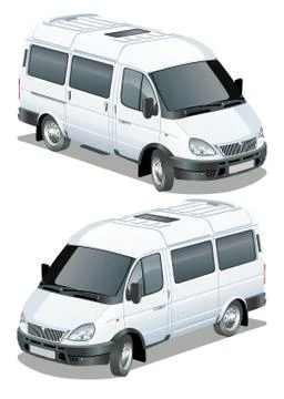 Delivery vans isometric set Stock Illustration