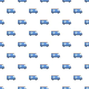 Delivery vans pattern illustrating global distribution and logistics Stock Illustration