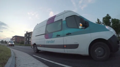 Delivery vans on the road Stock Footage 83623974