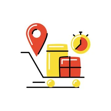 Delivery. Vector icon in bold line style Stock Illustration