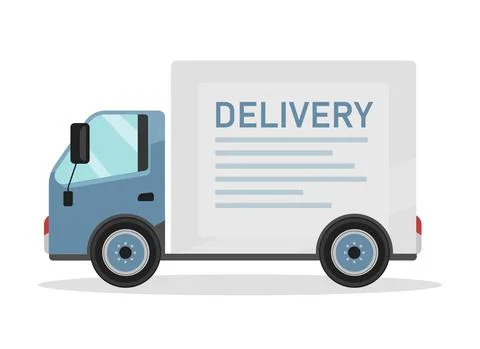 Delivery vehicle flat color vector object Illustrazione stock