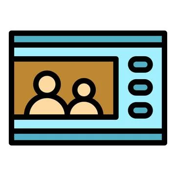 Delivery video intercom icon vector flat Stock Illustration