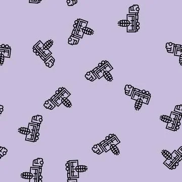Delivery wheat line seamless pattern Illustrazione stock