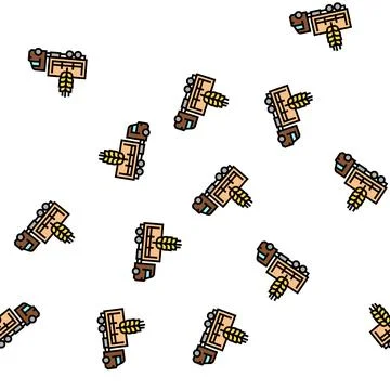 Delivery wheat vector seamless pattern Stock Illustration
