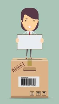 Delivery woman.Vector illustration Stock Illustration