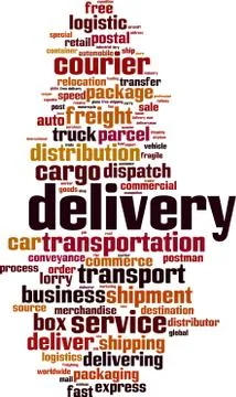 Delivery word cloud Stock Illustration