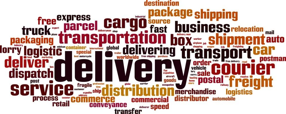 Delivery word cloud Stock Illustration