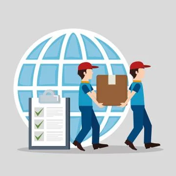 Delivery worker with checklist character 库存插图