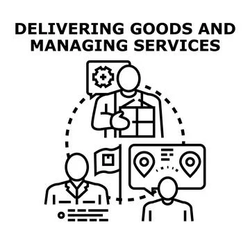 Delivery worker managing logistics and services concept Stock Illustration