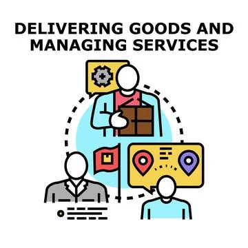 Delivery worker managing logistics and services concept Stock Illustration