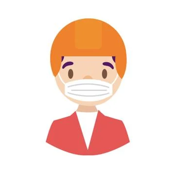 Delivery worker using face mask detailed style 스톡 일러스트