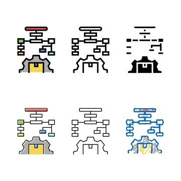 Delivery working process color edition icon vector Stock Illustration