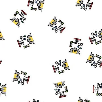 Delivery working process vector seamless pattern Stock Illustration