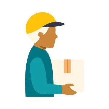 Deliveryman courier delivering parcel package service concept イラスト素材