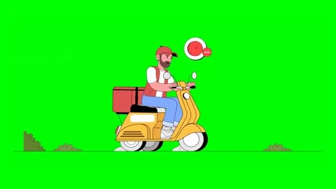 Deliveryman Facing Delay During Order Delivery Sweating Riding Scooter on a.. 스톡 동영상 332757466