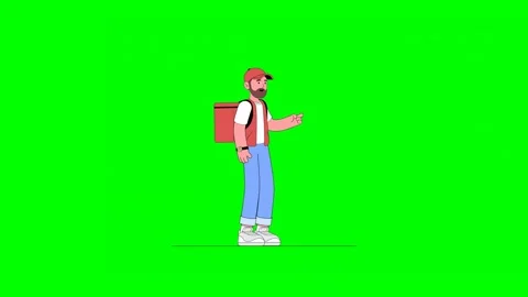 Deliveryman Points at Side in Urban Setting to Location and Delivery Task Video stock 332757468