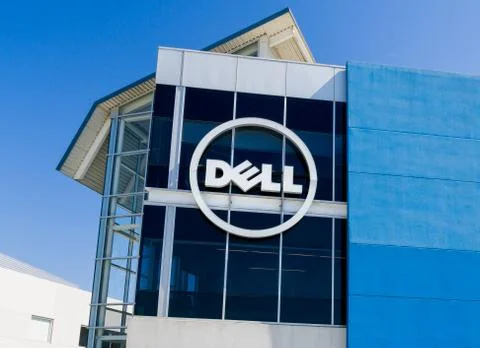 Dell Computer Coporate Facility and Logo 스톡 사진