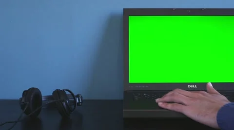 Dell computer on desk showing users hand Stock Footage 63982642