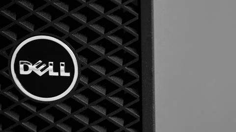 Dell Computer logo on powerful workstation Stock Footage 40693258