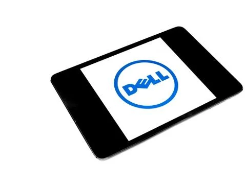 Dell logo on ipad screen Stock Photos