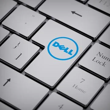 Dell logo notebook keycap 3d illustration stock market editorial Stock-Fotos