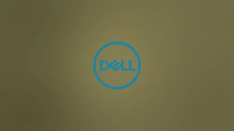 Dell Logo Wind Dissolve. Golden Video stock 157699158