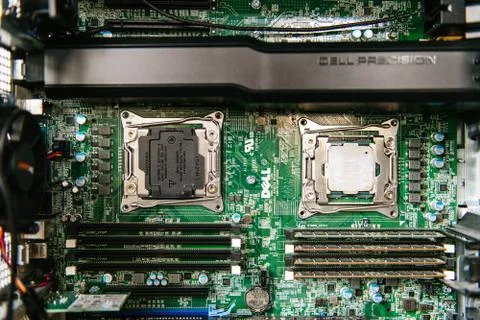 Dell Precision OWkrstaion with dual CPU Foto stock