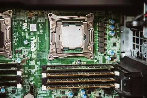 Dell Precision workstation with dual CPU thermal paste Foto stock