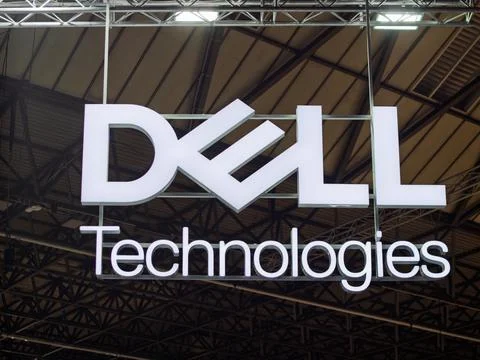 Dell Technologies Brand Logo Display at Tradeshow Stock Photos