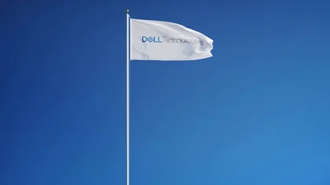 Dell Technologies company flag in slow motion, editorial animation Stock Footage 73307902