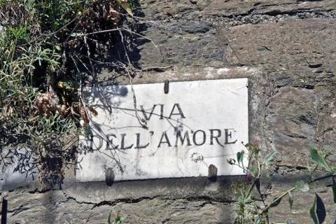 Via dell'Amore plaque Stock Photos
