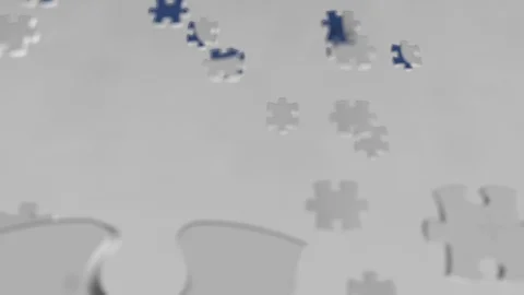 DELOITTE logo composing with puzzle pieces, editorial animation Stock Footage 103573764