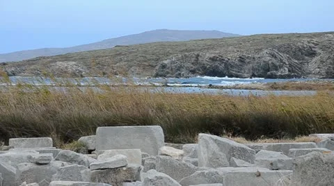 Delos Greece, archaeological site Stock Footage 11136869